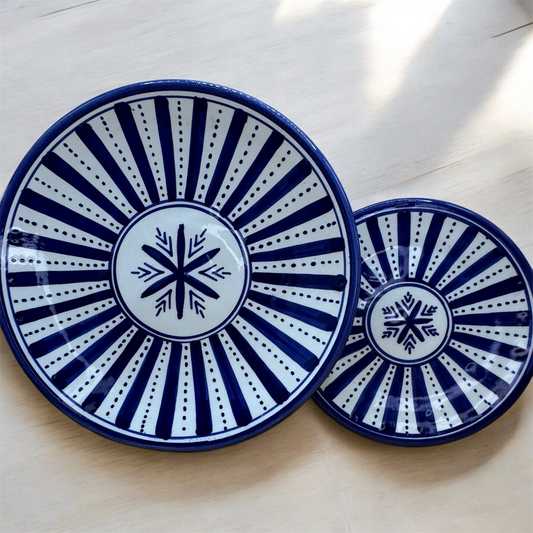 Assiette de présentation en bleu Majorelle