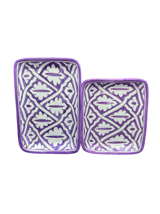 Plateau de service motif Fassi en Lilas
