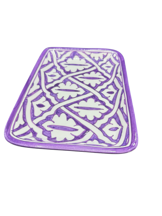 Plateau de service motif Fassi en Lilas